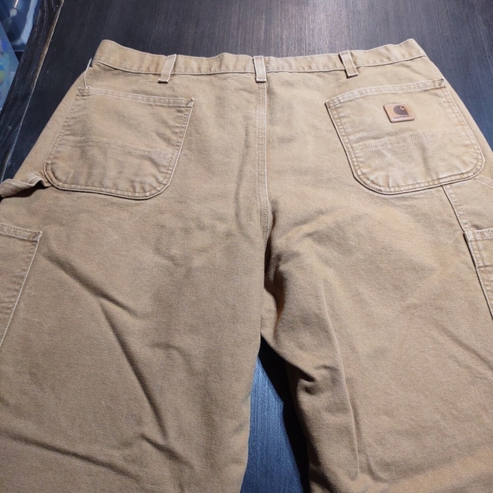 Carhartt RN#14806 Cargo Work Utility Carpenter Pants 40x30 Brown Loose Orig Fit - Picture 4 of 6